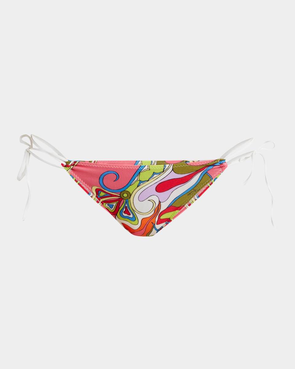 Orchidee-Print Triangle Bikini Bottoms